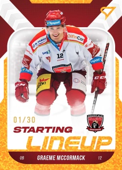 Greame McCormack Hradec Kralove Tipsport ELH 2022/23 SportZoo 2. serie Starting LINEUP 3rd PERIOD /30 #SL-26